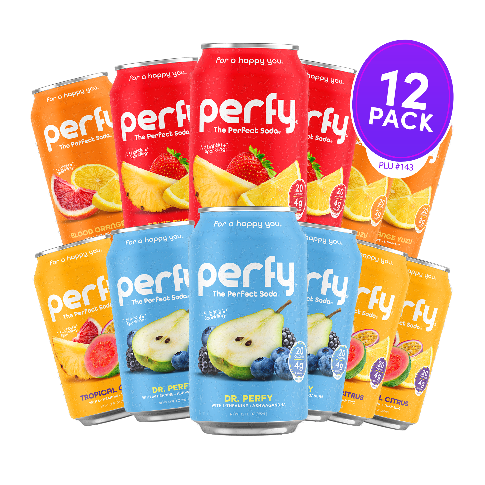 Variety Pack (12 Cans) | Caffeine Free Soda – Perfy