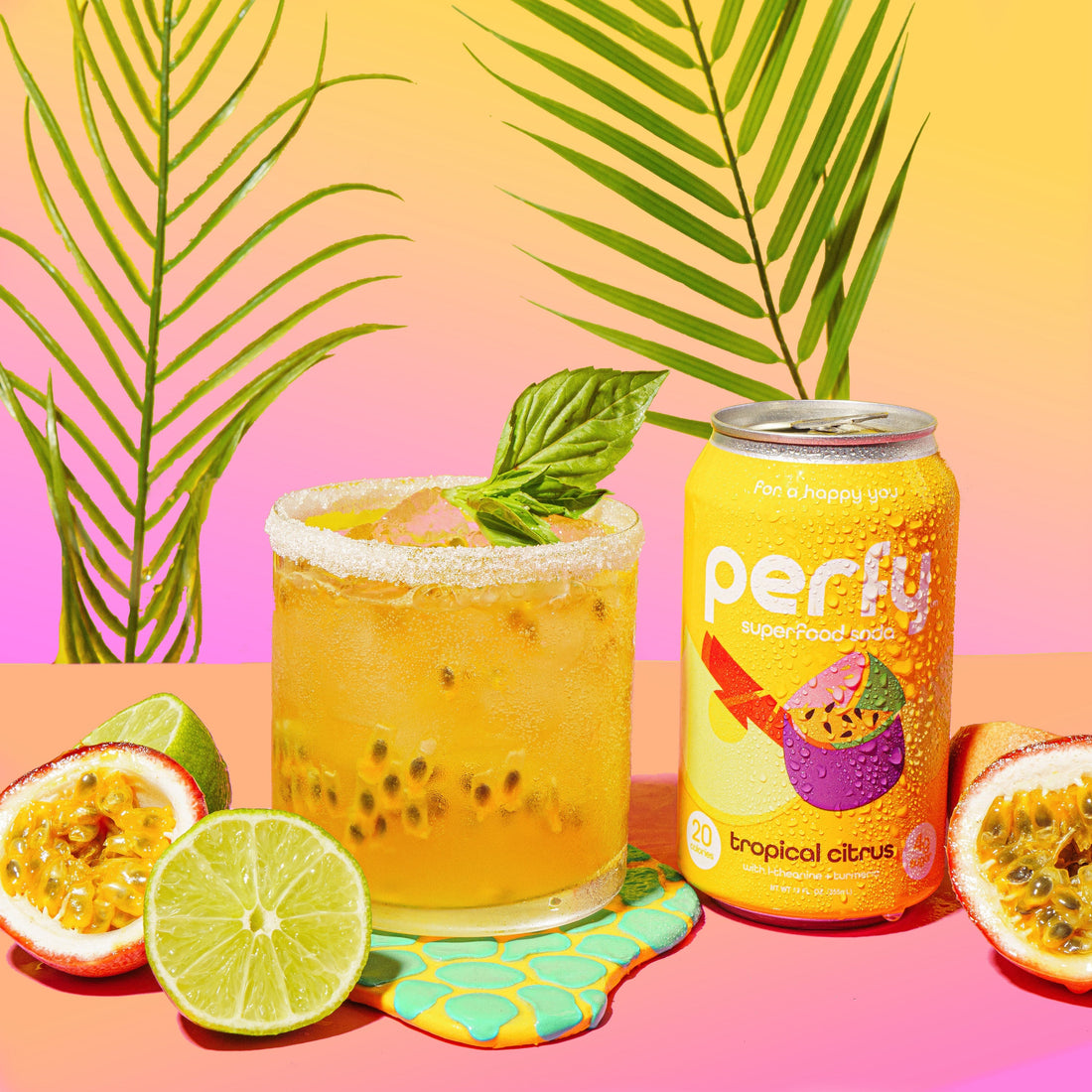 Passionfruit Paloma made with Perfy Tropical Citrus