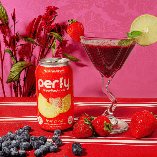Frozen Blueberry Mojito made with Perfy Fruit Punch