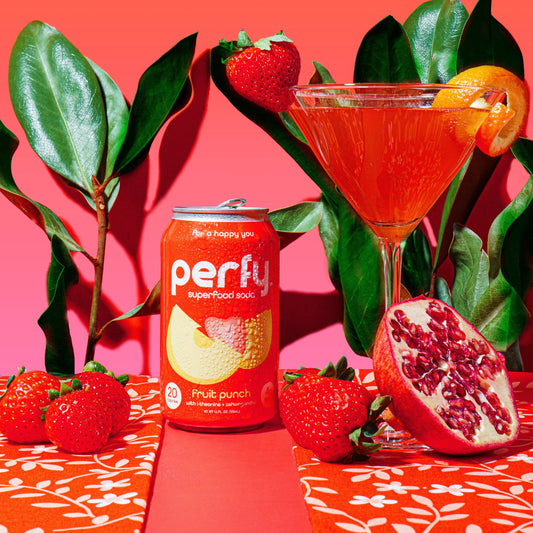 Strawberry Pomegranate Martini made with Perfy Fruit Punch