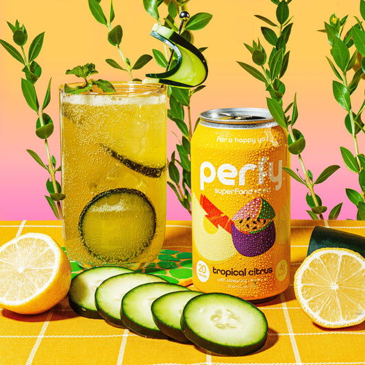 Tropical Cucumber Mint Cocktail made with Perfy Tropical Citrus
