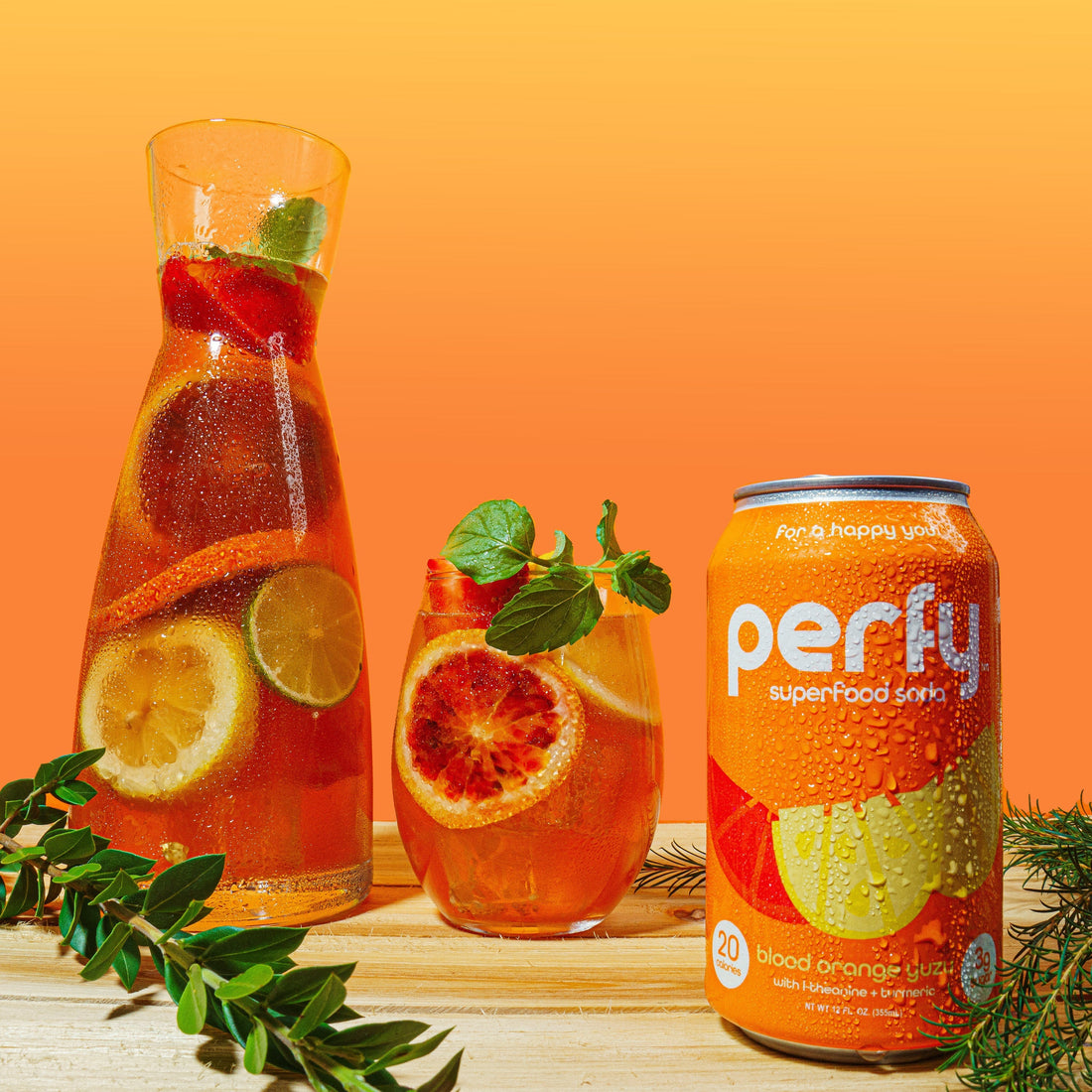 White Sangria made with Perfy Blood Orange Yuzu