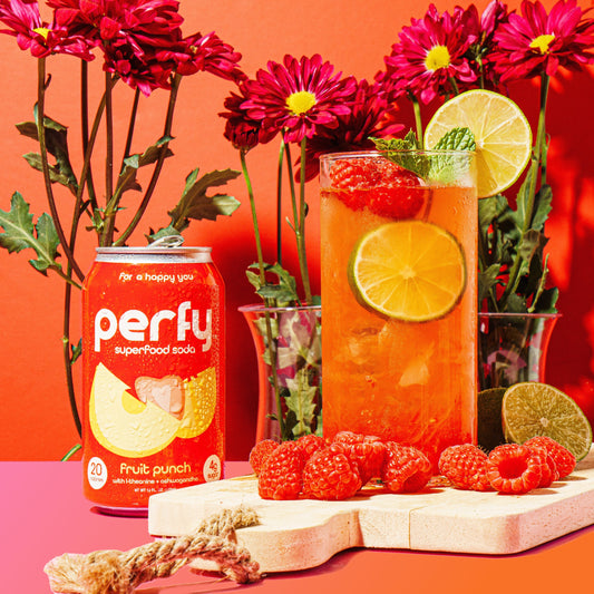 Muddled Raspberry Mojito made with Perfy Fruit Punch