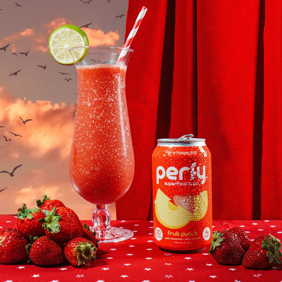 Frozen Strawberry Daiquiri made with Perfy Fruit Punch